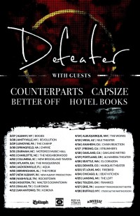 Hotel Books to Tour with Defeater, Counterparts, Capsize and Better Off Hotel Books to Tour with Defeater, Counterparts, Capsize and Better Off