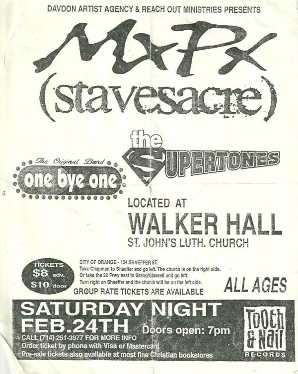 Mxpx, Supertones, Stavesacre, Value Pac 1996